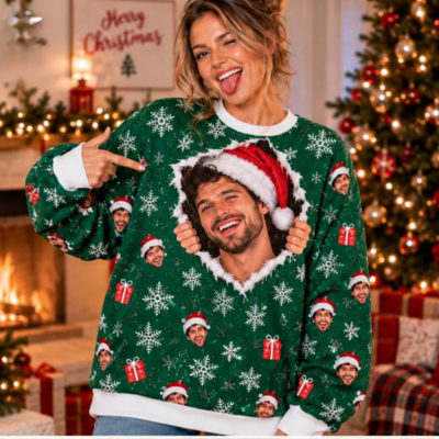 Funny Fair Isle Portrait Custom Ugly Christmas Sweater
