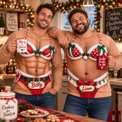 Funny Body Abs Crewneck Custom Ugly Christmas Sweater