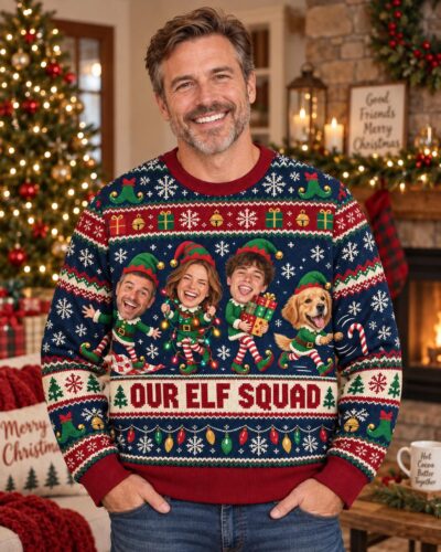 Family   Elf Squad Matching  Ugly Christmas Sweater