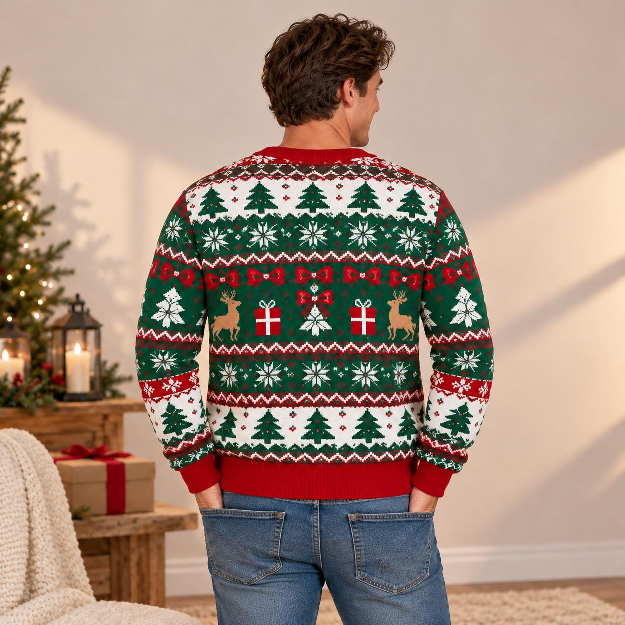 Team Muscle Custom Ugly Christmas Sweater - Image 3