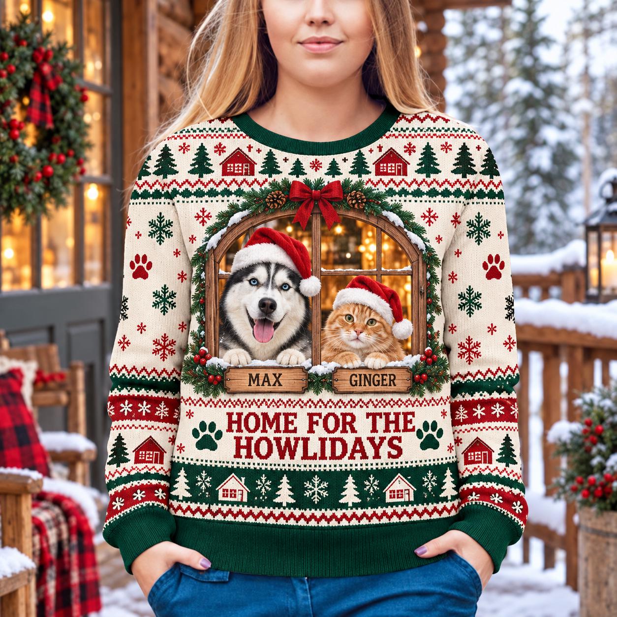 Pet Home Holiday Pets Custom Ugly Christmas Sweater - Image 2