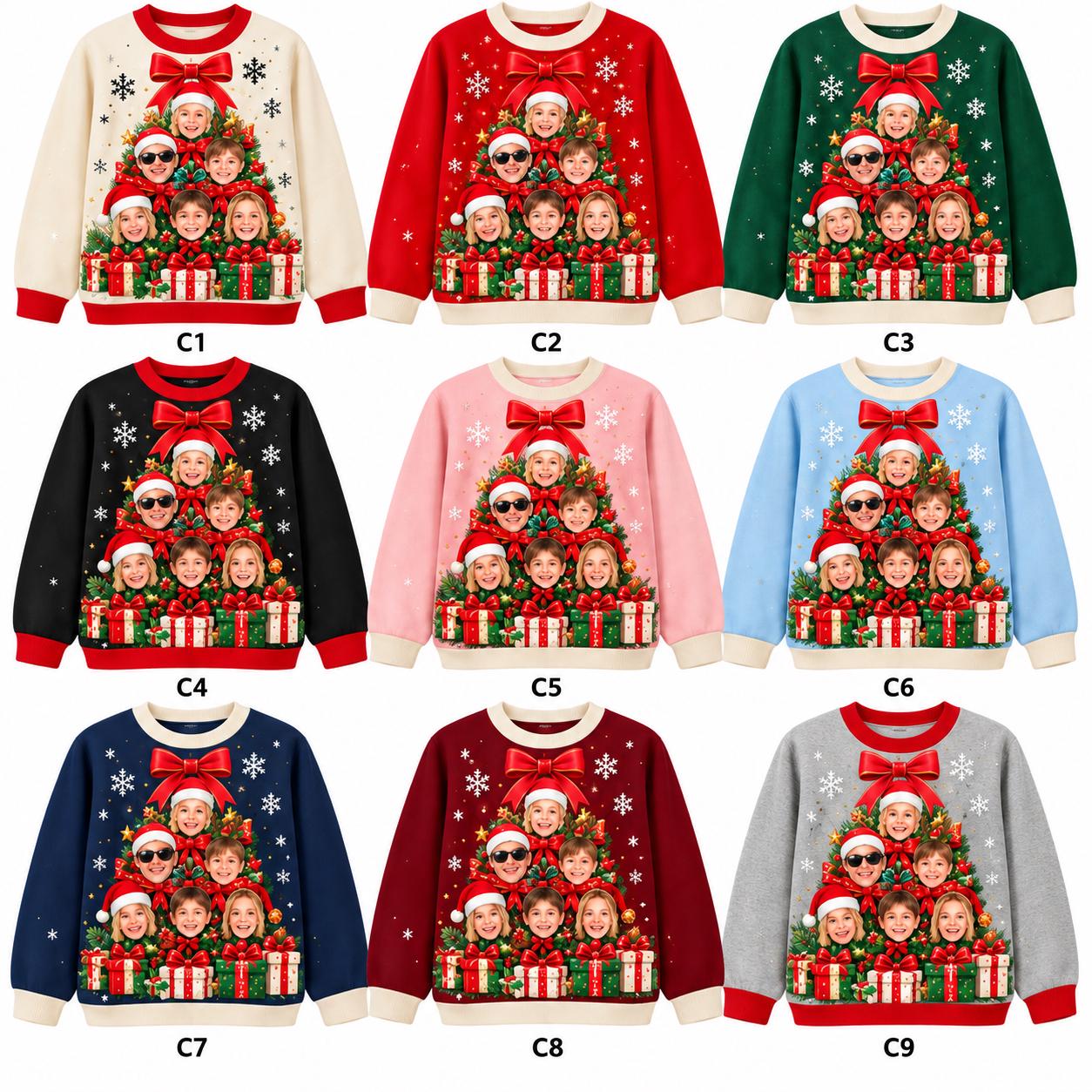 Family Party Faces Festive Custom Ugly Christmas Sweater - Image 2