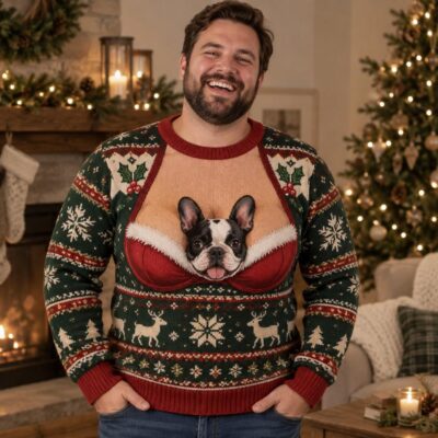 Pet   Dog Dad Tacky Custom  Ugly Christmas Sweater