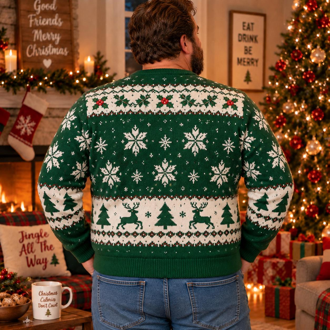 Team Matching Names Festive Custom Ugly Christmas Sweater - Image 2