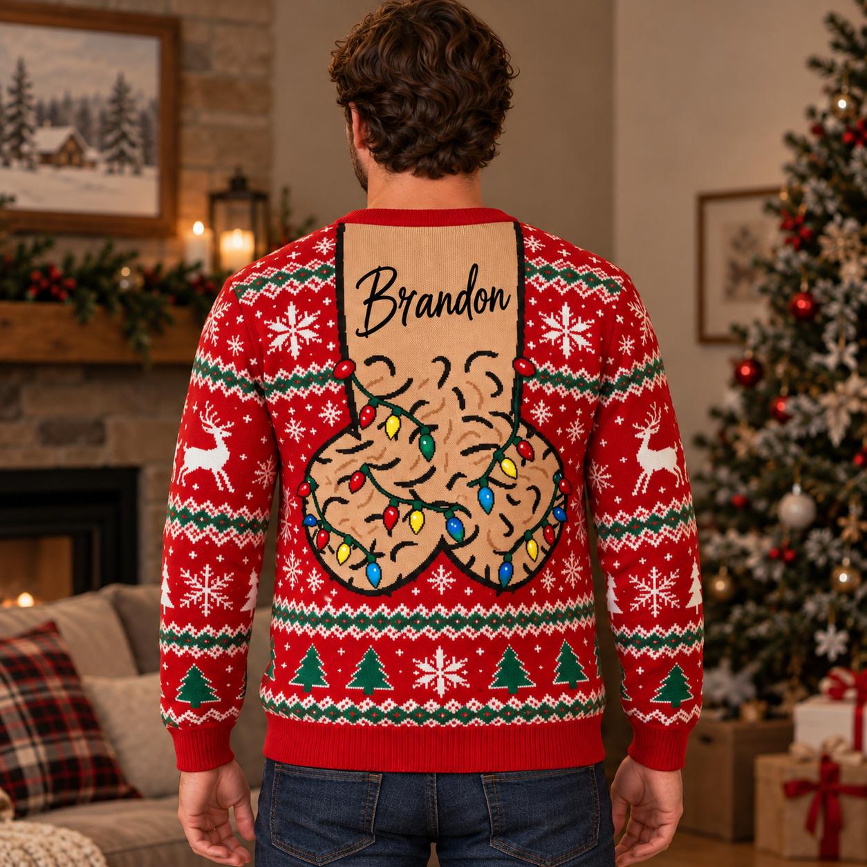 Funny Beard Holiday Outfit Custom Ugly Christmas Sweater - Image 2